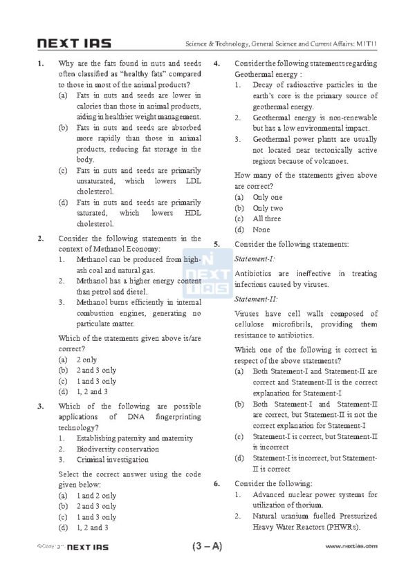 NEXT IAS UPSC Prelims Test Series Test - 11 (SCIENCE & TECHNOLOGY-1) English 2025 | B&W - Image 2