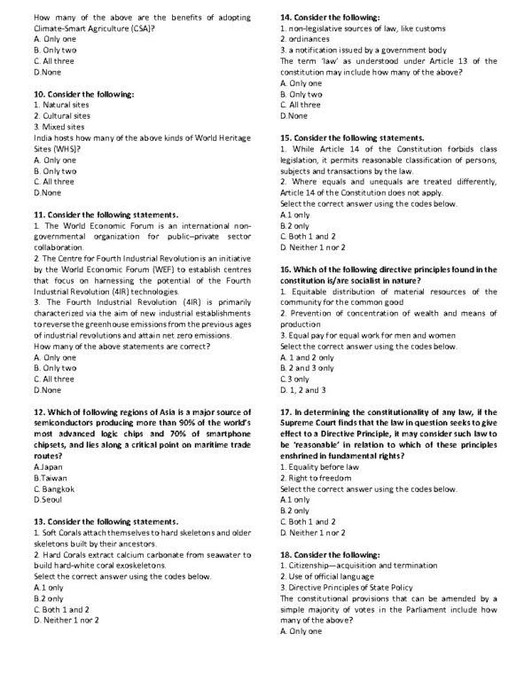 INSIGHTS IAS UPSC Prelims Mini Test Series  Test - 01(Polity) English 2025 / B&W - Image 3