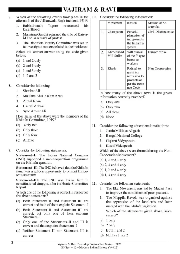 VAJIRAM & RAVI POWER UP PRELIMS TEST - 12 ( V4422 ) ( MODERN INDIAN ) English 2025 / B&W - Image 3