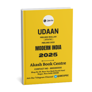 UDAAN Prelims Wallah ( Static ) Modern India Prelims 2025 | B&W