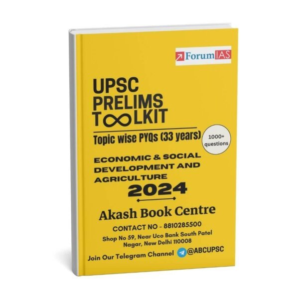 Forum IAS UPSC Prelims Toolkit Practice Economic Social Development And Agriculture l 2024 English | B&W