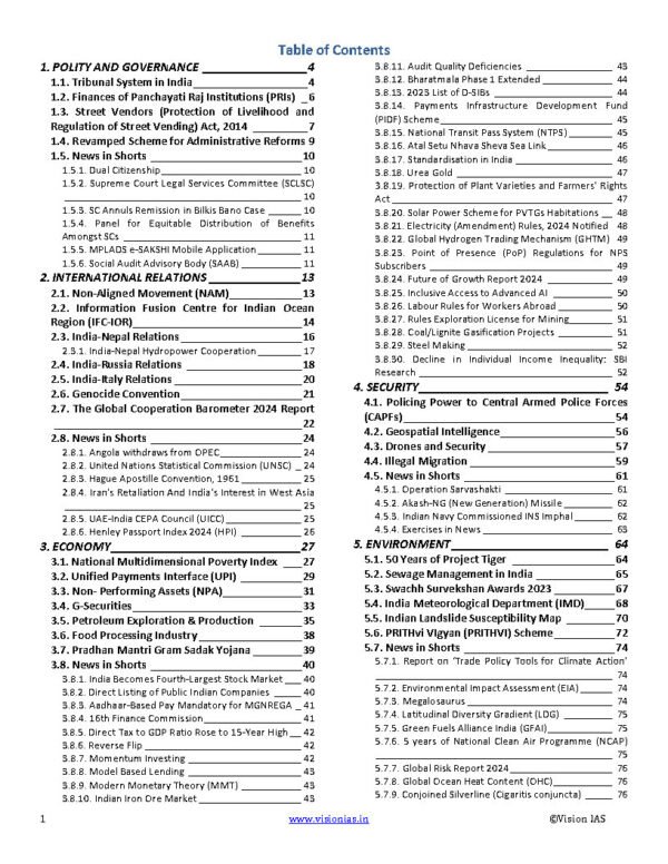 Vision IAS  Monthly Current Affairs January English 2024 | B&W - Image 3