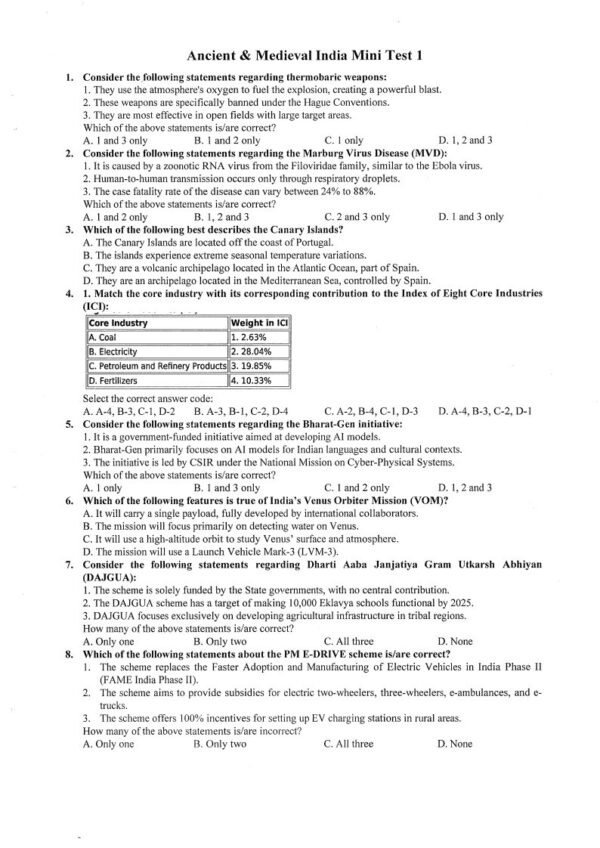Insights IAS UPSC Prelims Mini Test Series  - 26 ENGLISH 2025 |B&W| - Image 3