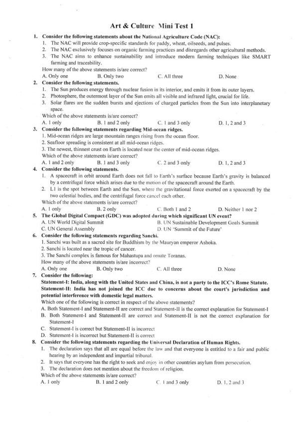 Insights IAS UPSC Prelims Mini Test Series - 29 ENGLISH 2025 |B&W| - Image 2