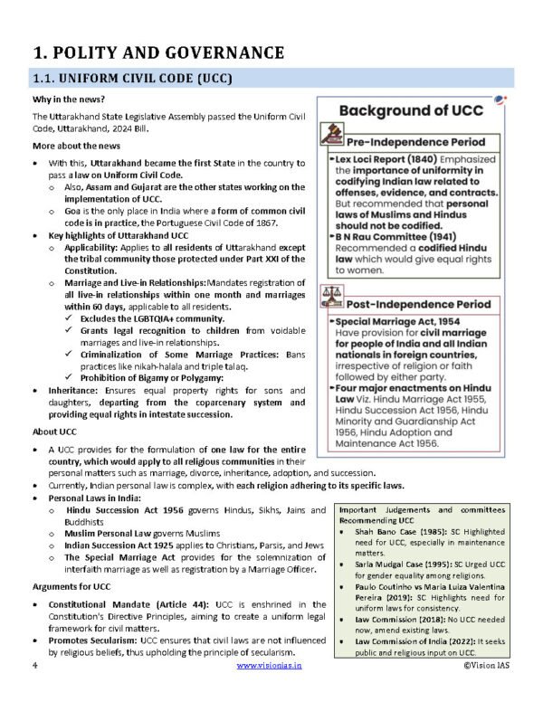 Vision IAS  Monthly Current Affairs March English 2024 | B&W - Image 3