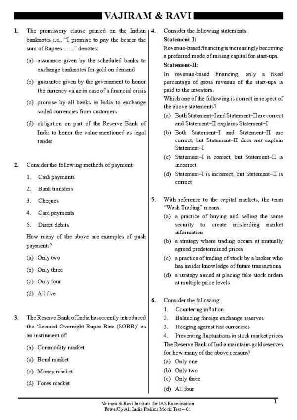 Vajiram & Ravi ( Power UP GS Test - 01 V4422 ) All India Prelims Mock Test - 1 | B&W - Image 3