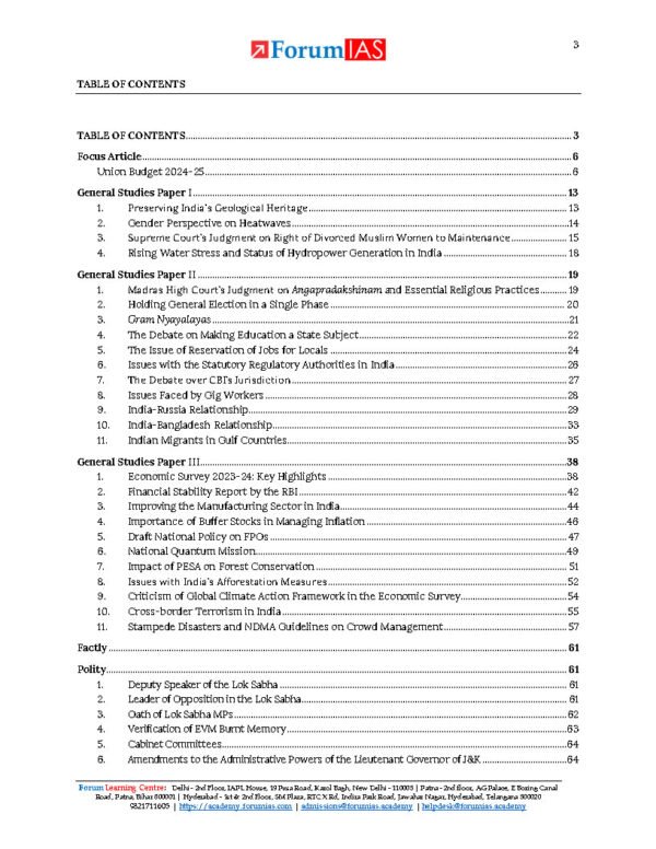 Forum IAS EPIC Monthly Current Affairs July English 2024 | B&W - Image 2