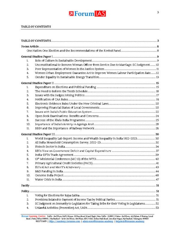 Forum IAS EPIC Monthly Current Affairs March English 2024 | B&W - Image 2
