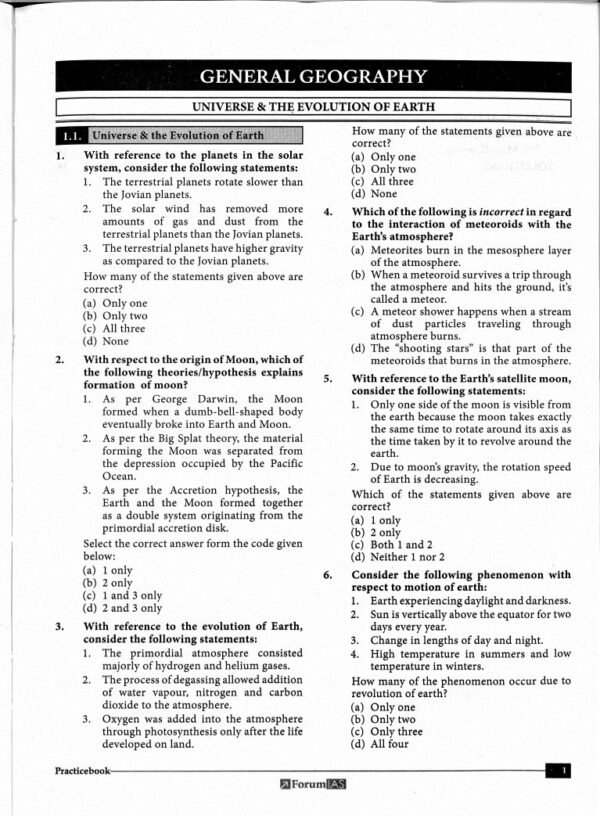 Forum IAS UPSC Prelims Toolkit Practice General Geography 2024 English | B&W - Image 3