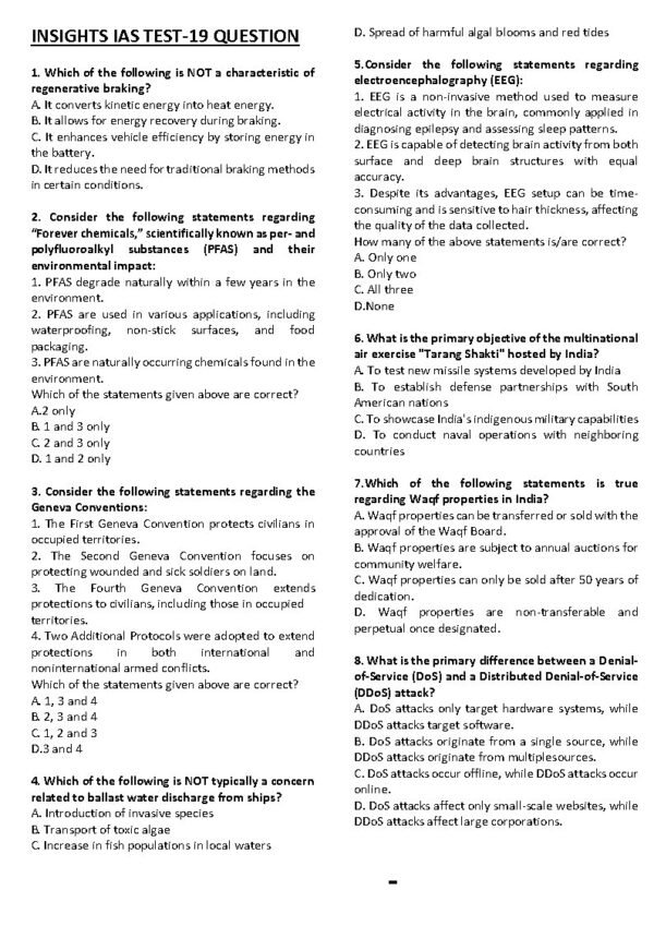 Insights IAS UPSC Prelims Mini Test Series  - 19 ENGLISH 2025 |B&W| - Image 2