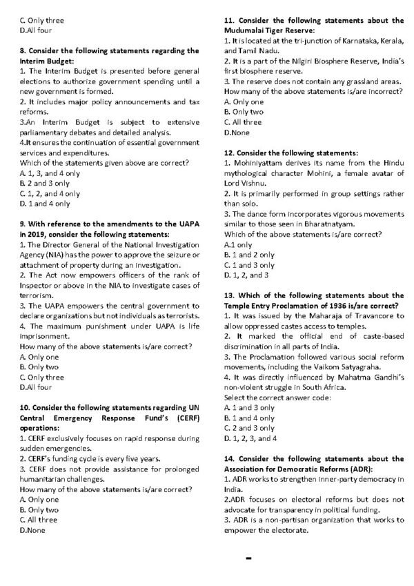 Insights IAS UPSC Prelims Mini Test Series - 20 ENGLISH 2025 |B&W| - Image 3
