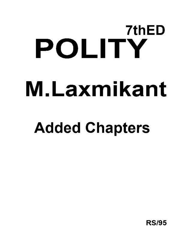 7th ED Polity (M.Laxmikant) Added Chapters |B&W - Image 2