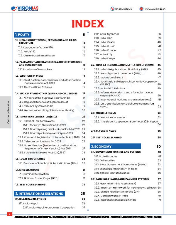 Vision IAS ( Current Affairs Quarterly Revision {December 2023 To February 2024 } ) English |B&W - Image 3