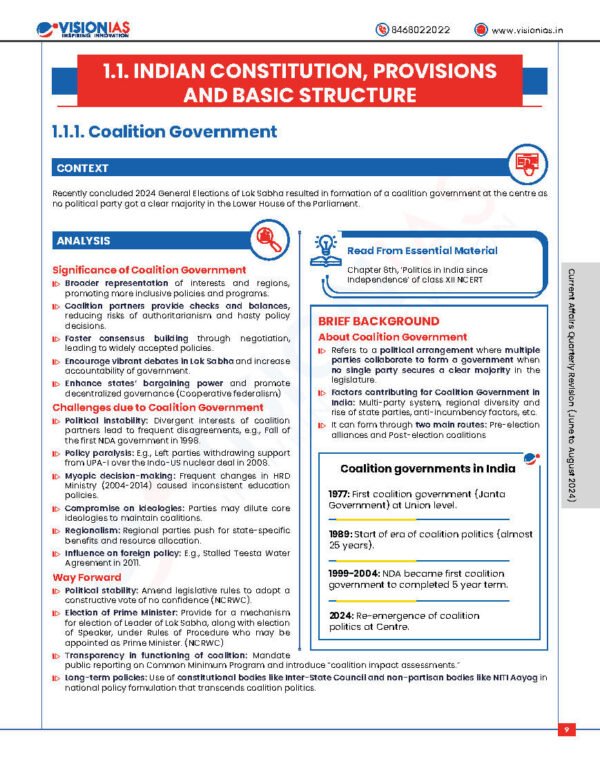 Vision IAS ( Current Affairs Quarterly Revision { June 2024 To August 2024 } ) English |B&W - Image 4