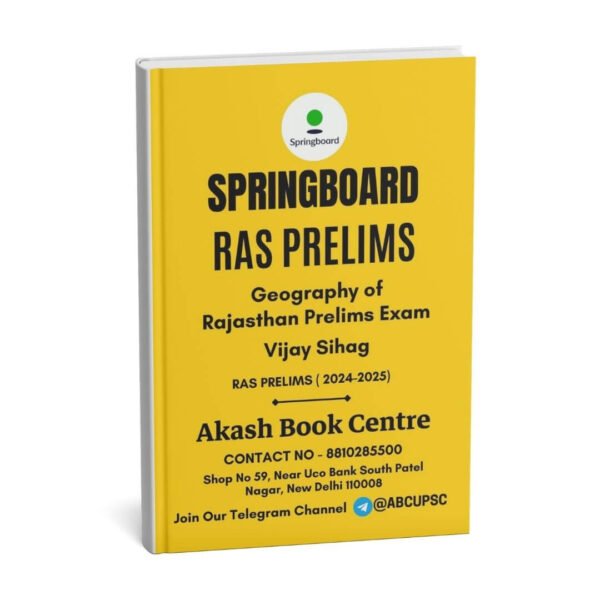 Springboard RAS Prelims 2024-2025 (Geography of Rajasthan) By Vijay Sihag Sir |B&W|