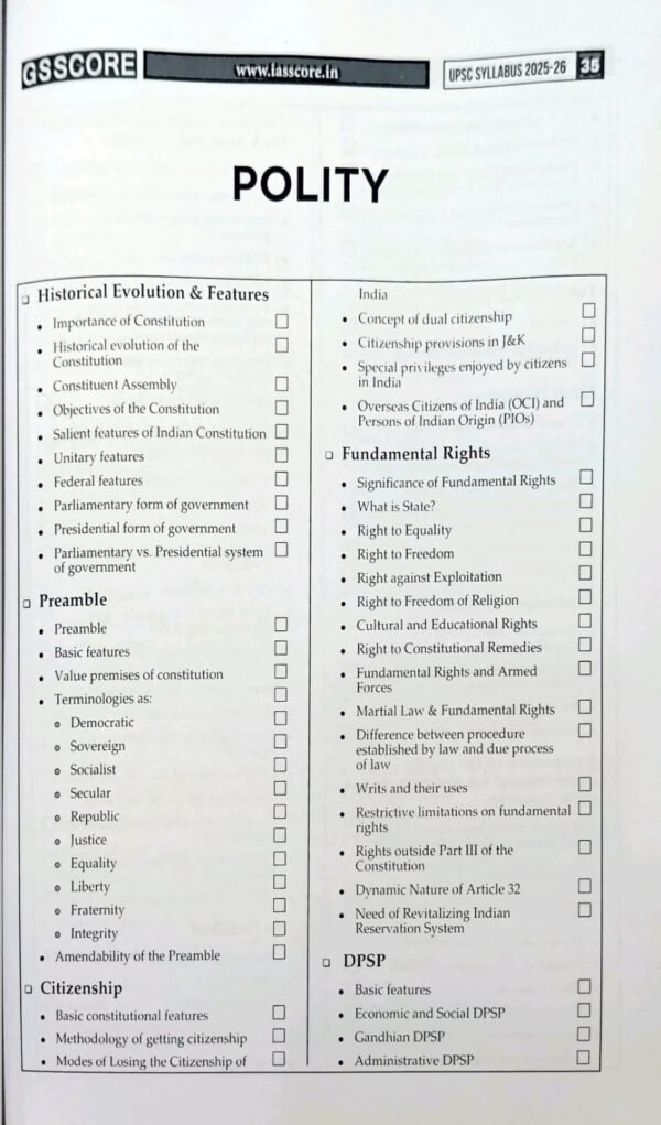 GS Score (UPSC Syllabus Explained Micro Topics Listing Pre Cum Mains) [IAS 2025-2026] |B&W| - Image 3