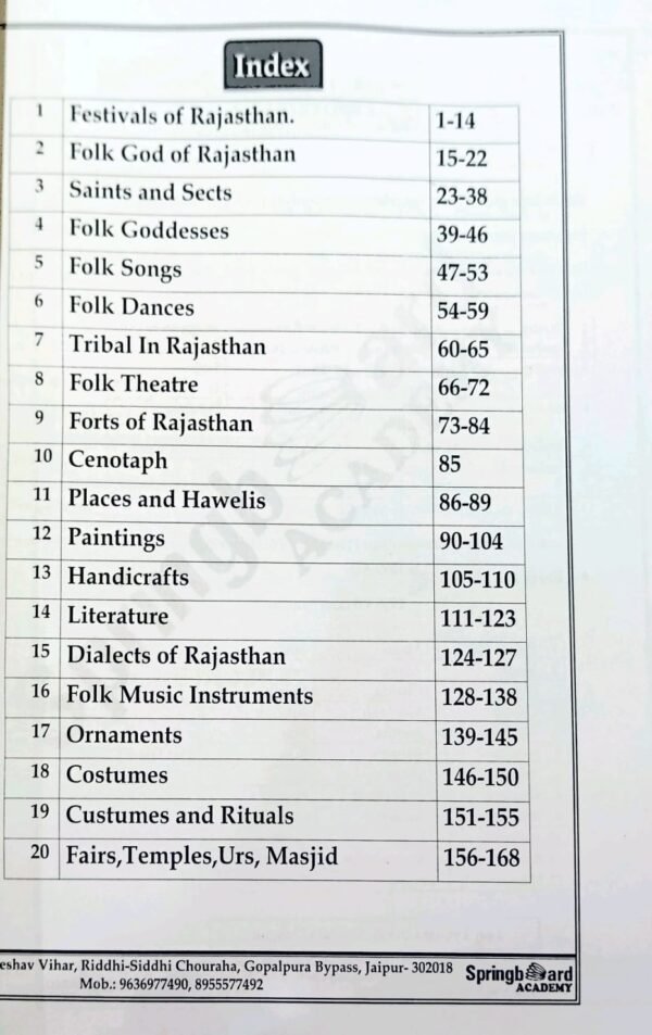 Springboard RAS Prelims 2024-2025 [Art and Culture of Rajasthan] |B&W| - Image 3