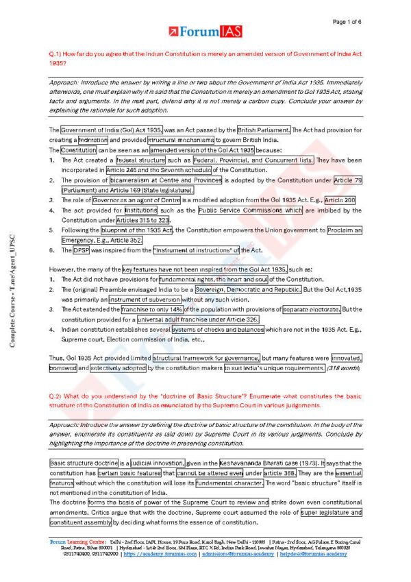 Forum IAS (MGP 2025 { Half Length With Model Answer Test Code - 812101 } | English |B&W - Image 3