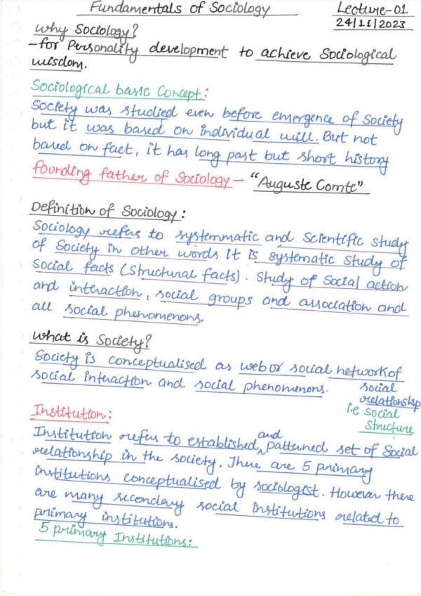 Triumph IAS (Sociology) [Handwritten Class Notes] | English |B&W| - Image 4