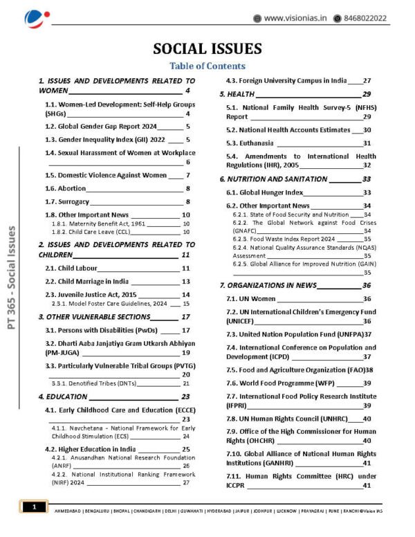 Vision IAS (Social Issues Classroom Study Material April 2024 To October) [PT 365] |B&W - Image 3