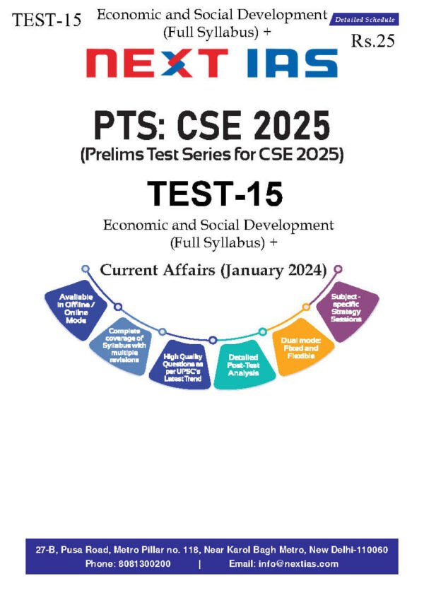 NEXT IAS UPSC Prelims Test Series Test – 15 ( Economic & Social Development ) English 2025 | B&W - Image 2