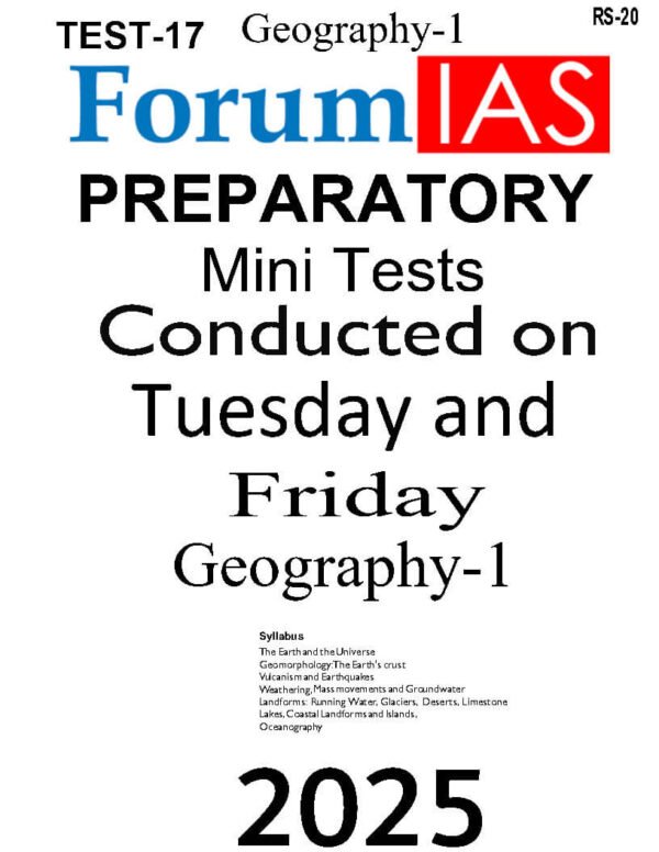Forum IAS Preparatory Mini Test Series ( Test – 17 { Geography - 1 } ) | English | B&W - Image 2