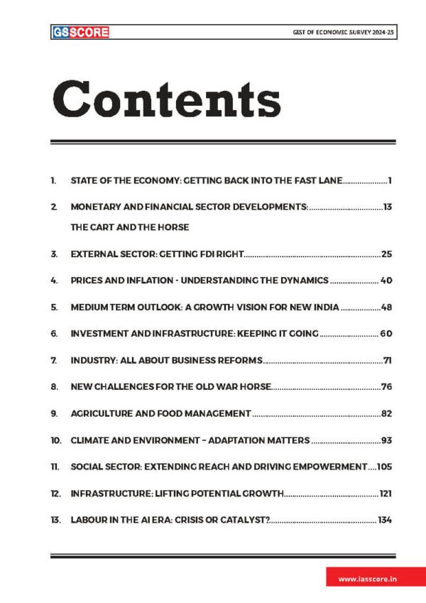 GS Score ( GIST Of Economic Survey 2024-25 ) | English | B&W - Image 3