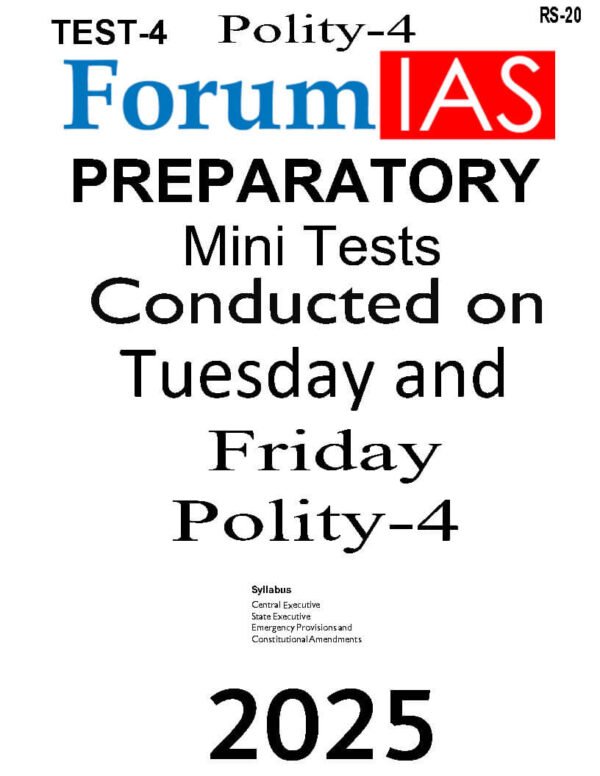 Forum IAS Preparatory Mini Test Series ( Test - 04 { Polity - 4 } ) | English | B&W - Image 2