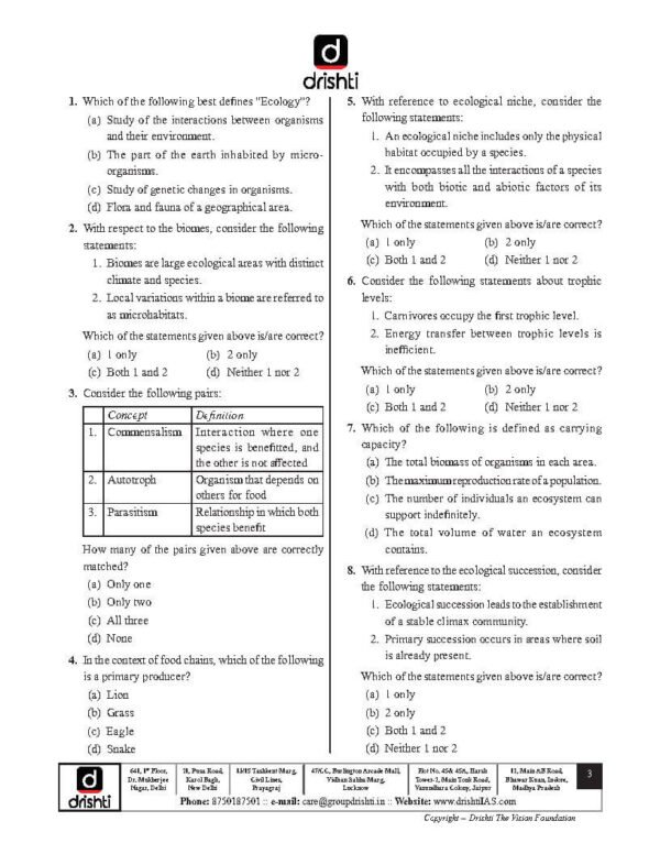 Drishti IAS ( UPSC Prelims Test Series { Test - 4 } ) | English | B&W - Image 3