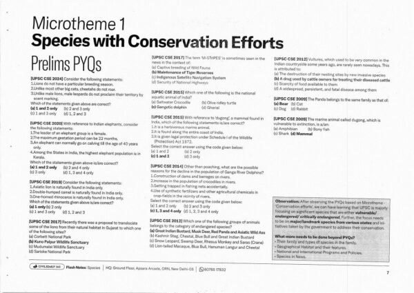 Civils Daily IAS Flash Notes For Dominate Prelims ( Species ) | English | B&W - Image 4