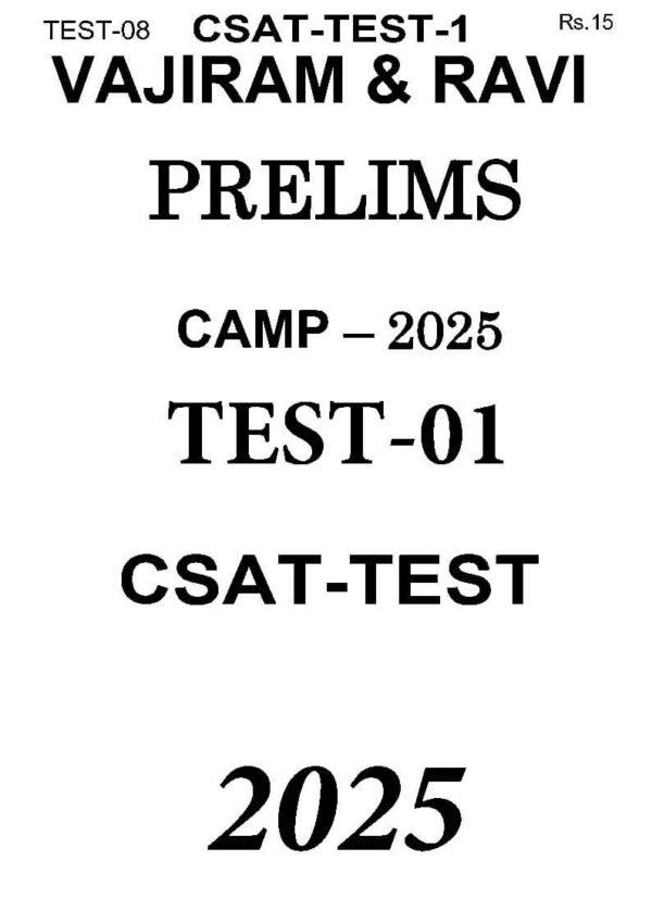 Vajiram & Ravi ( Prelims Camp - 2025 { Test No - 08 } CSAT - Test - 1 ) | English | B&W - Image 2