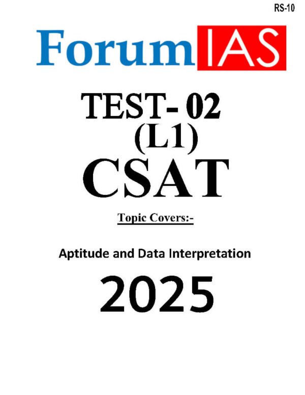 Forum IAS ( Prelims Test Series { Level - 1 : CSAT - 02 } ) | English | B&W - Image 2