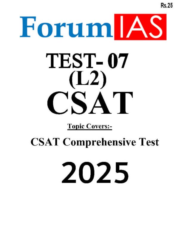 Forum IAS ( Prelims Test Series { Level - 2 : CSAT - 07 } ) | English | B&W - Image 2
