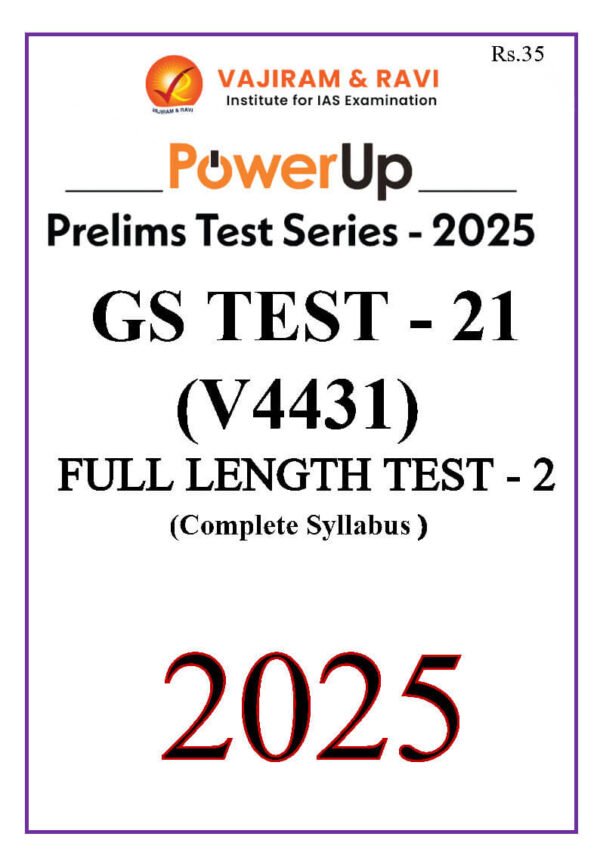 Vajiram & Ravi Prelims Test Series 2025 ( Test – 21 ) | English | B&W - Image 2