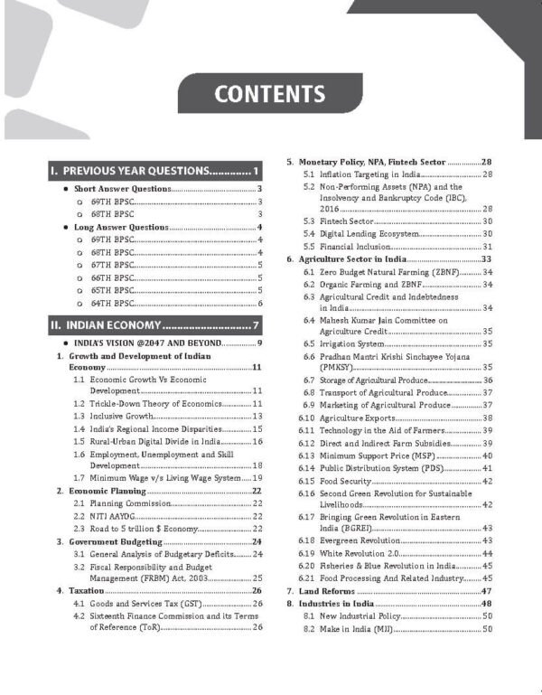 BPSC Wallah Indian Economy And Geography Of India ( Mains Wallah 70th BPSC Mains Exam { Revision - Booklet 2025 } ) | English | B&W - Image 3