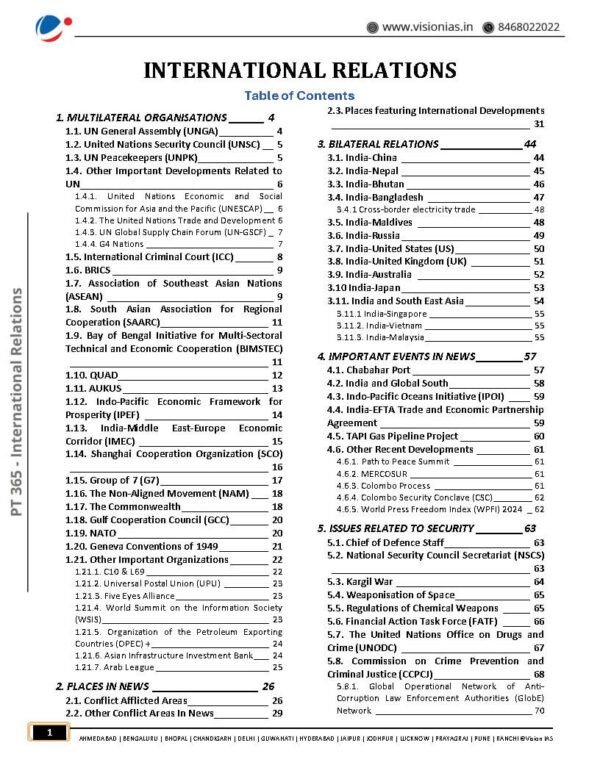Vision IAS (International Relations Classroom Study Material April 2024 To October) [PT 365] |B&W - Image 3
