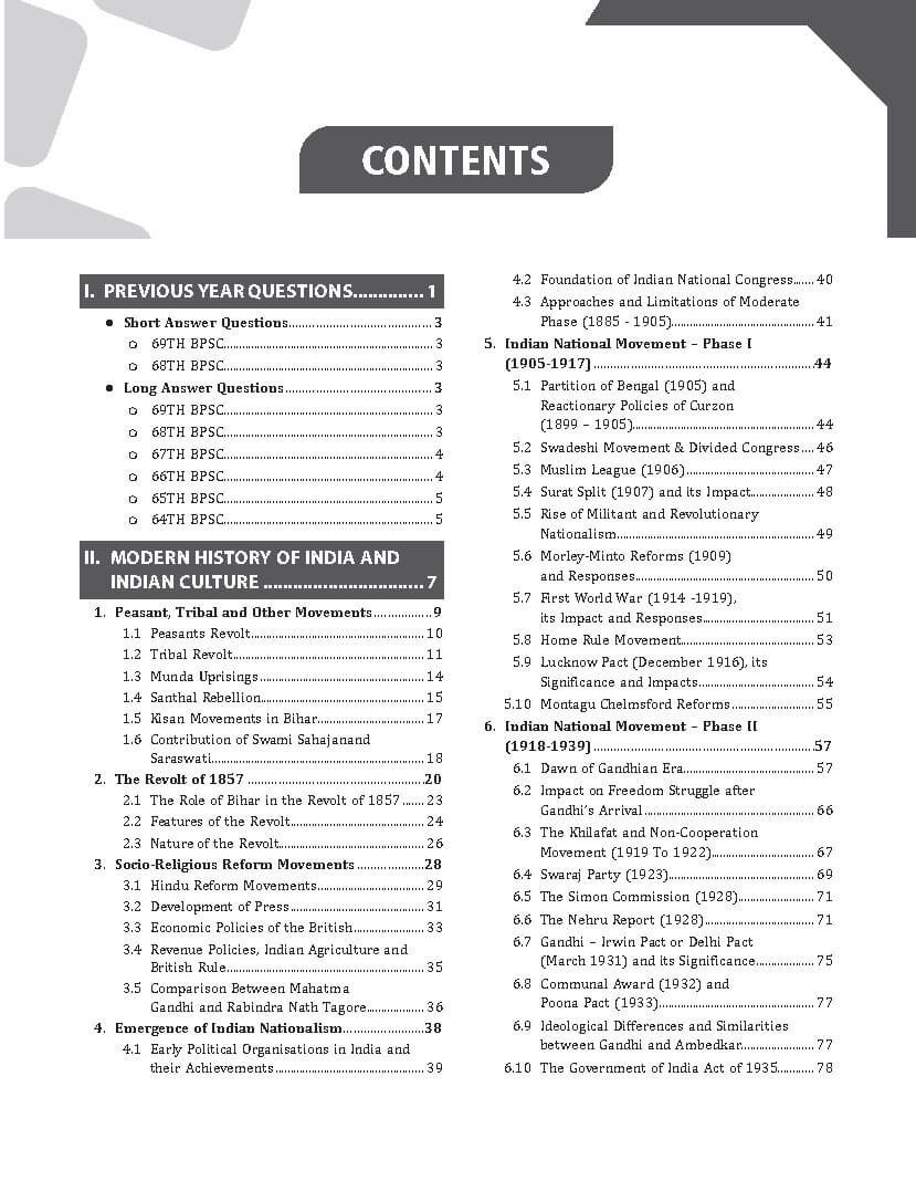 BPSC Wallah Modern History Of India & Indian Culture ( Mains Wallah 70th BPSC Mains Exam { Revision - Booklet 2025 } ) | English | B&W - Image 3