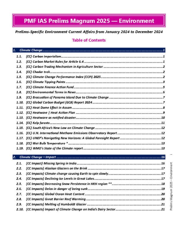 PMF IAS ( Environment Prelims Magnum January 2024 to December 2024 Current Affairs ) | English | B&W - Image 3