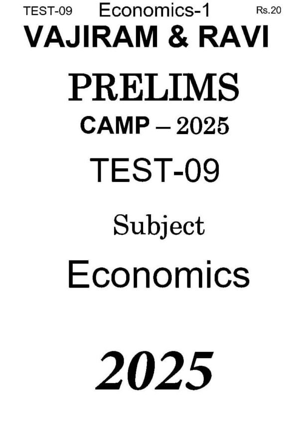 Vajiram & Ravi ( Prelims Camp - 2025 { Test No - 09 Economics - 01 }) | English | B&W - Image 2