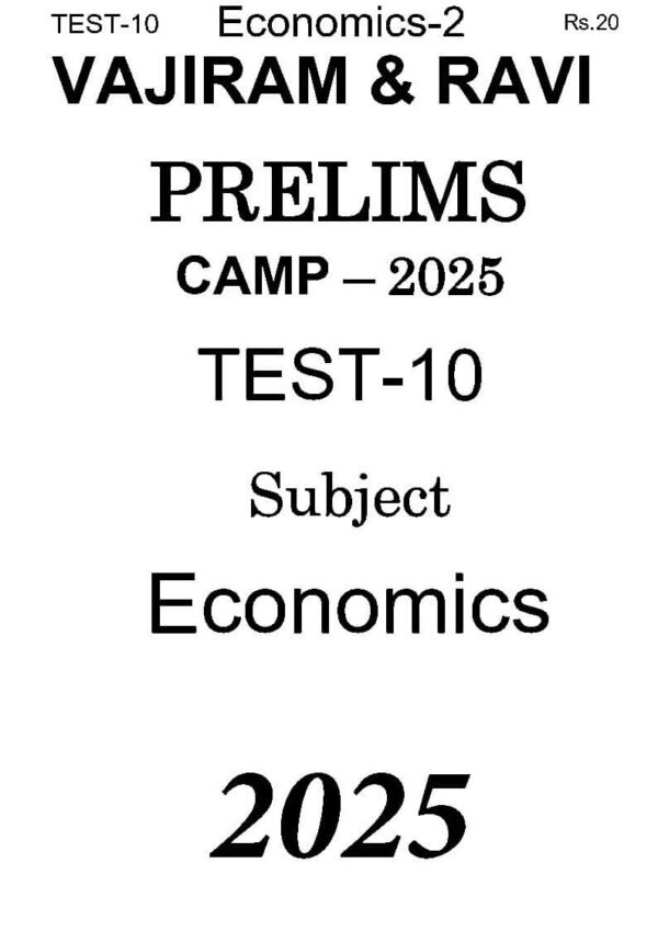 Vajiram & Ravi ( Prelims Camp - 2025 { Test No - 10 Economics - 02 }) | English | B&W - Image 2