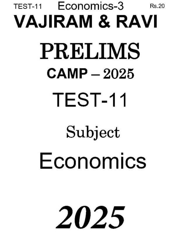 Vajiram & Ravi ( Prelims Camp 2025 Test No - 11 { Economics - 03 } ) | English | B&W - Image 2