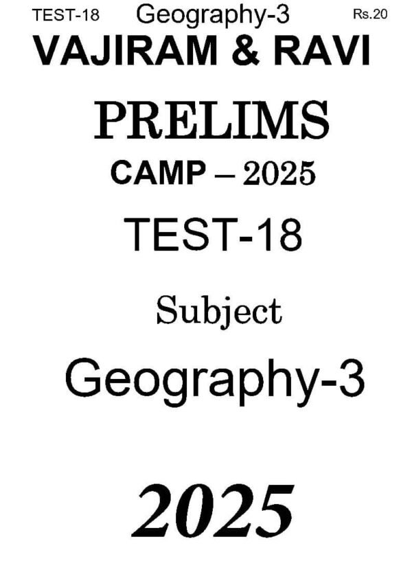 Vajiram & Ravi ( Prelims Camp - 2025 { Test No - 18 } Geography - 3 ) | English | B&W - Image 2