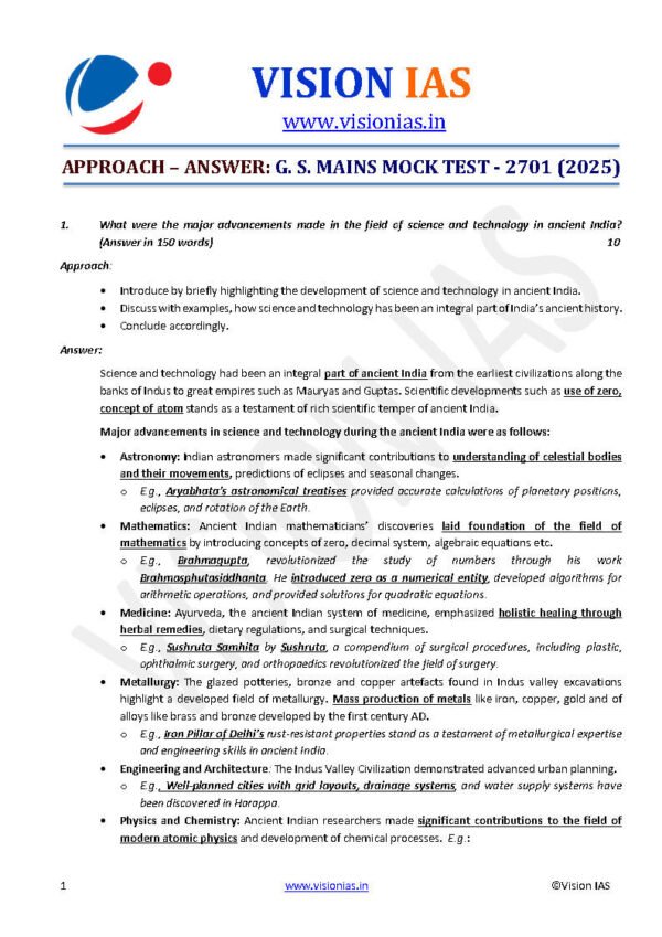 Vision IAS ( General Studies Mains Mock Test - 11 - 15 ) | English | B&W - Image 3