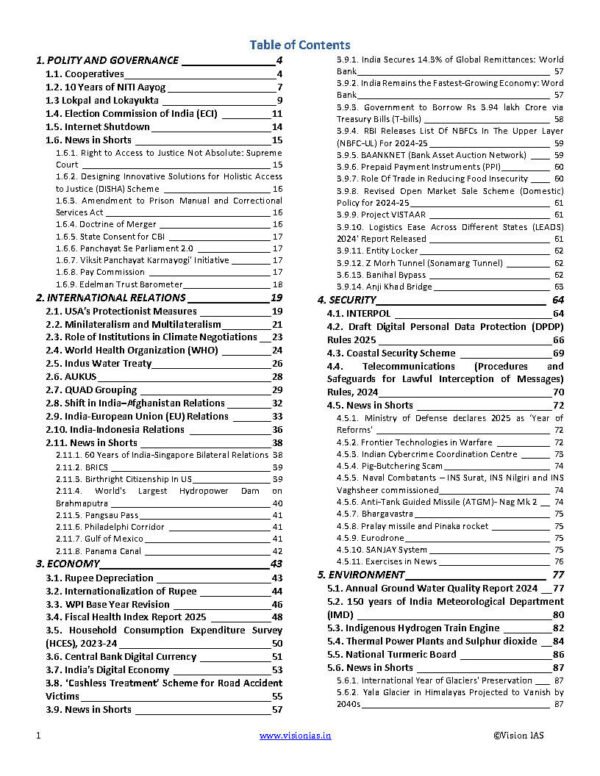 Vision IAS Monthly Current Affairs January Hindi 2025 | B&W - Image 3