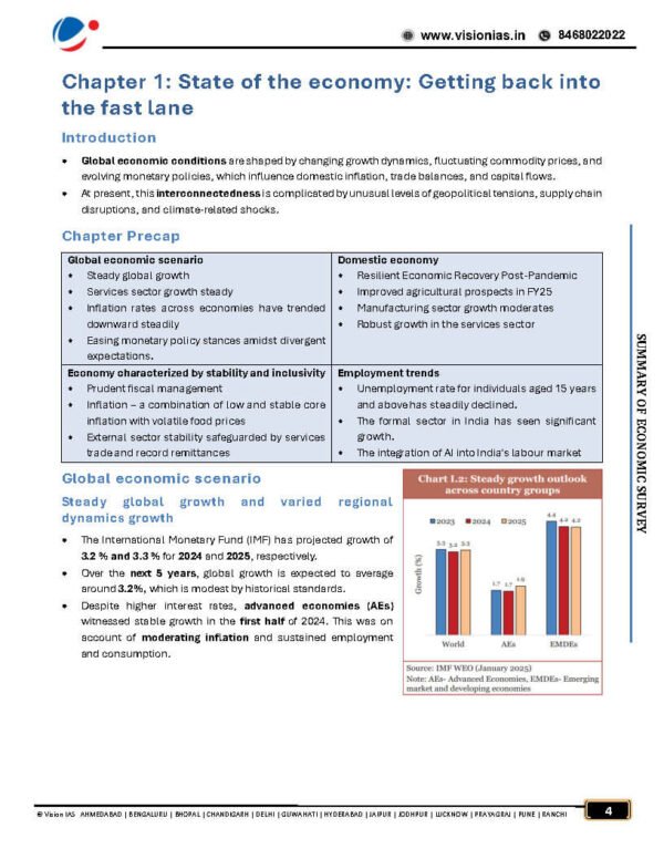 Vision IAS Summary Of The Economic Survey - 2024 - 2025 | English | B&W - Image 4