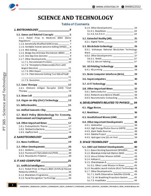 Vision IAS (Science & Tech. Classroom Study Material April 2024 To October) [PT 365] |B&W - Image 3