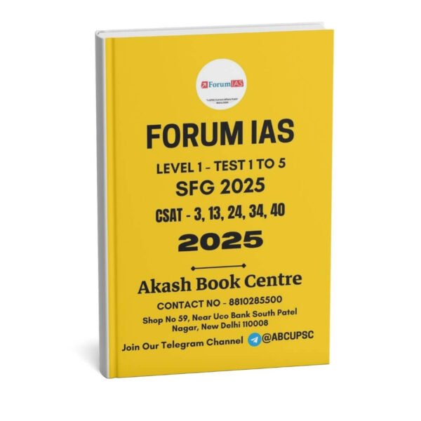 Forum IAS SFG Test Series Level-1 Test 3, 13, 24, 34, 40 [ CSAT - 1 - 5 ] 2025 | English | B&W |