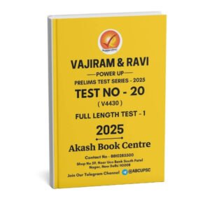 VAJIRAM & RAVI POWER UP PRELIMS TEST – 20 ( V4430 ) ( Full Length ) English 2025 / B&W