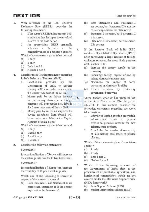 Next IAS ( General Studies Full Test - 1 [ PTS ( GS ) : CSE 2025 ) | English | B&W - Image 3