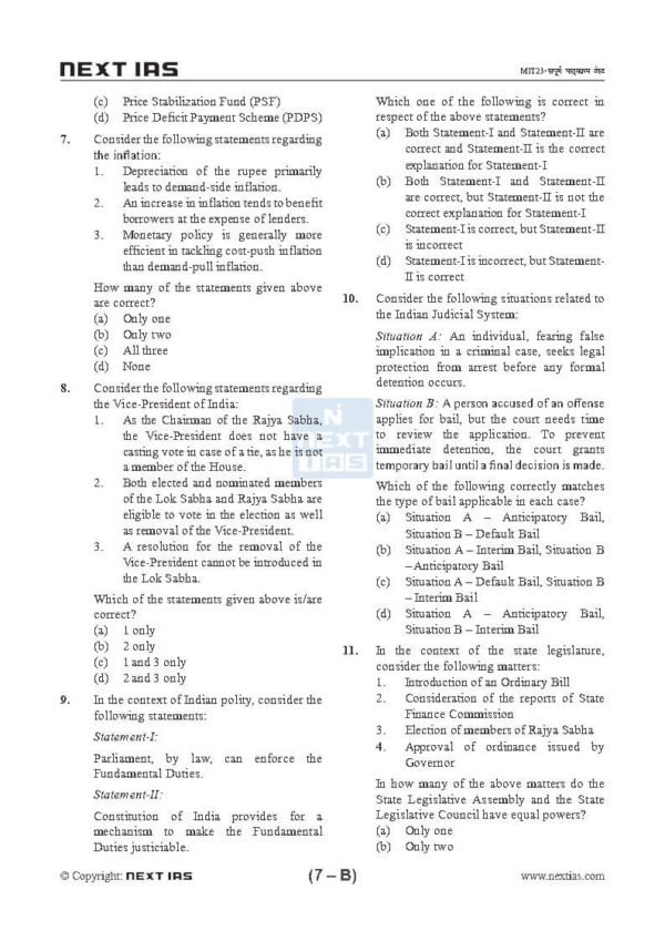 Next IAS ( General Studies Full Test - 1 [ PTS ( GS ) : CSE 2025 ) | English | B&W - Image 4
